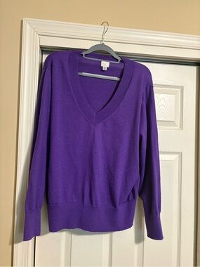 a new day Purple V-Neck Women's Sweater